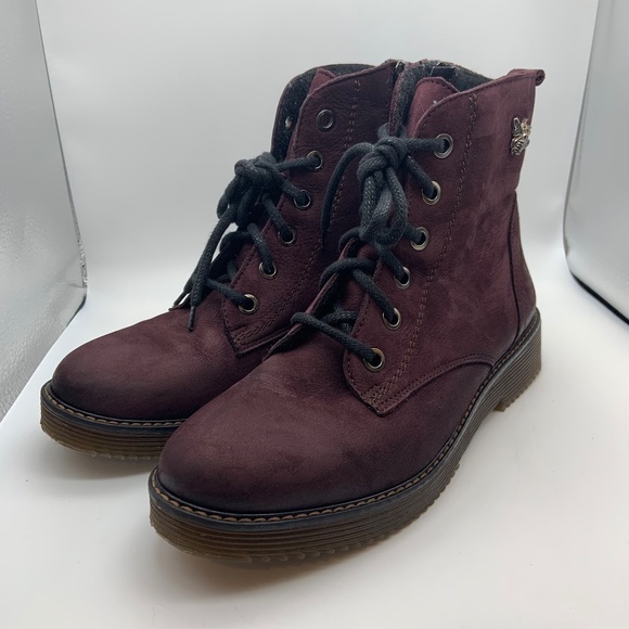 V-Italia La Farfalla Water Resistant Plum Royal Nubuck Leather Size 8 - Picture 3 of 16